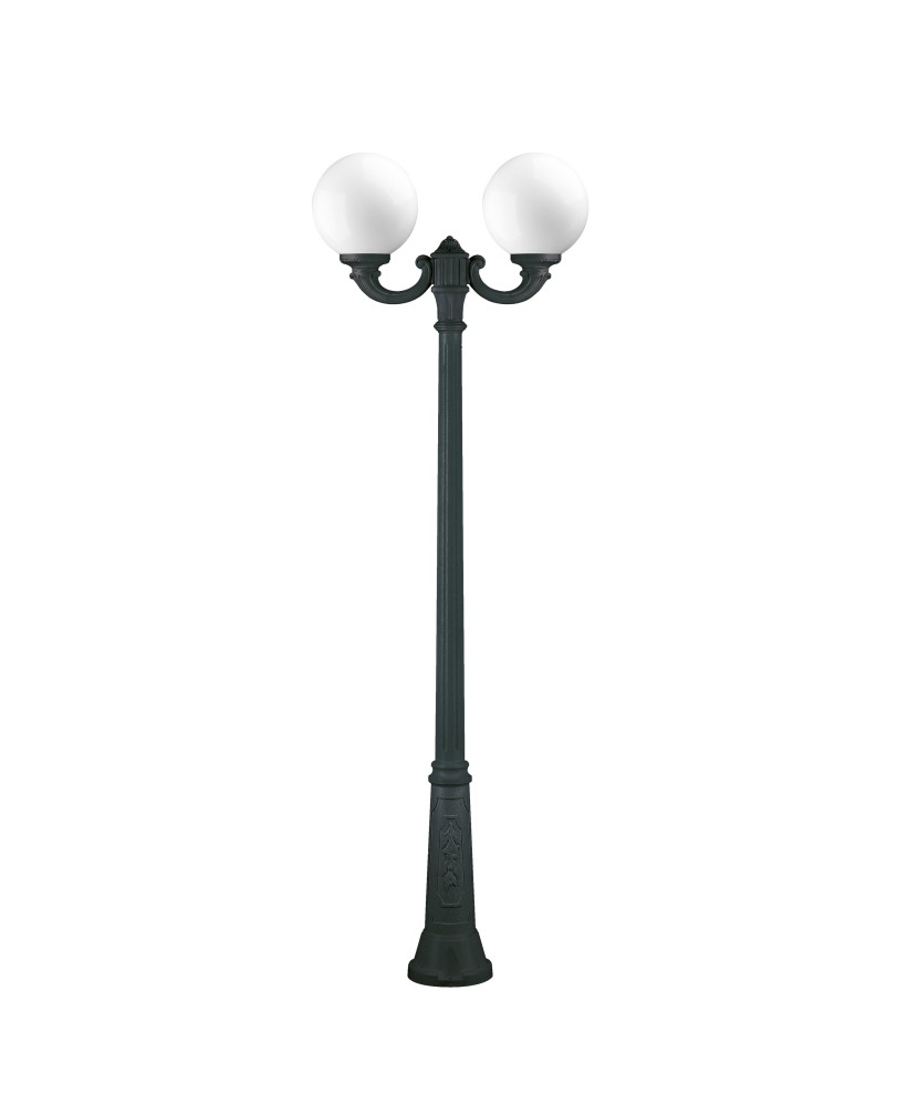 Luminaria para poste 2 brazos INDURA GLOBO IP55 E27 2x70W 480mm Negro | Novolux