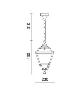 Suspensión clásica INDURA MINI 4 IP55 E27 42W Negro | Novolux