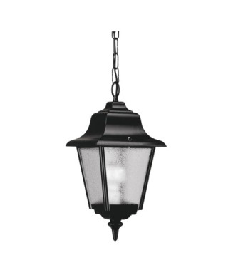 Suspensión clásica ROB IP44 E27 42W Cristal matizado Negro | Novolux