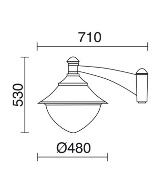 Luminaria para poste GUNTHER-48 IP65 GX53 6x10W 530mm Negro | Novolux