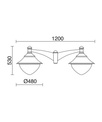 Luminaria para poste 2 brazos GUNTHER-48 IP65 GX53 6x10W 530mm Negro | Novolux