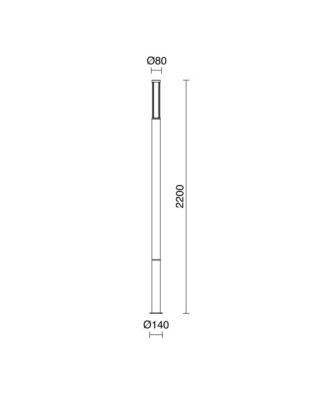 Columna ADAY IP54 LED SMD 19W 2500lm(1462lm) CRI80 3000K 338º 2200mm Antracita | Novolux