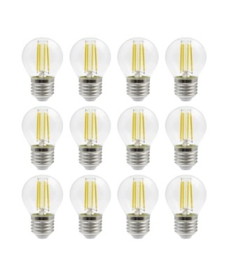 Kit 12 lámpara PORTOFINO IP20 E27 LED Bulb 12x4W 470lm CRI80 3000K Transparente | Novolux