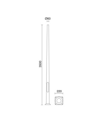 Poste TopØ60 POSTES 3500mm Negro | Novolux