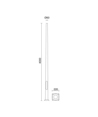 Poste TopØ60 POSTES 4000mm Aluminio anodizado | Novolux