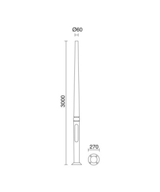 Poste TopØ60 POSTES Resina Mod. 3000mm Negro | Novolux