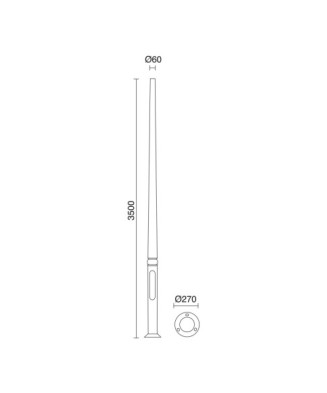 Poste TopØ60 POSTES Resina Mod. 3500mm Negro | Novolux