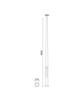 Poste TopØ60 POSTES Resina Mod. 4000mm Negro | Novolux