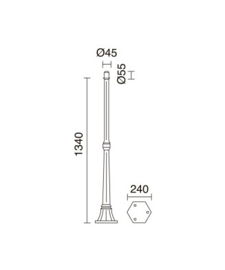 Poste clásico TopØ45 POSTES 1340mm Blanco | Novolux