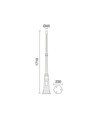 Poste clásico TopØ45 POSTES 1710mm Blanco | Novolux