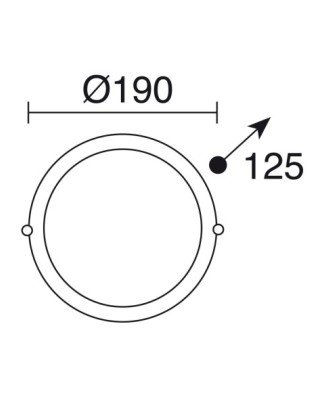 Aplique IVER Round IP65 LED SMD AC 9W 1120lm CRI80 4000K Negro