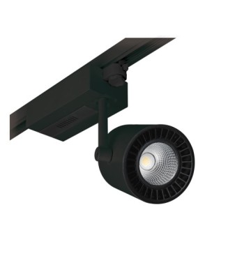 Proyector carril tilt PROTEUS LED COB 38W 2800lm CRI80 3000K 60º Negro