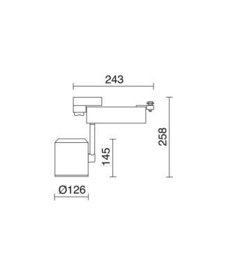 Proyector carril tilt PROTEUS LED COB 38W 2281lm 40º Blanco