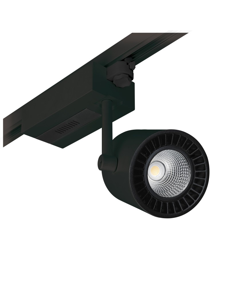 Proyector carril tilt PROTEUS LED COB 38W 3954lm 6500K 40º Negro