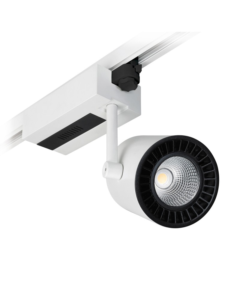 Proyector carril tilt PROTEUS LED COB 38W 4717lm CRI90 40º Blanco