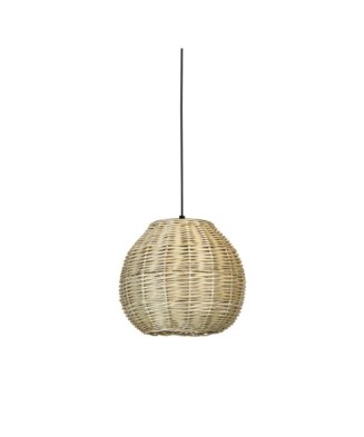 Natural E27 15W Suspension Light - Mimbre Claro Negro