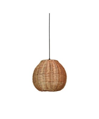 Natural E27 15W Dark Wicker Pendant Light for Outdoors