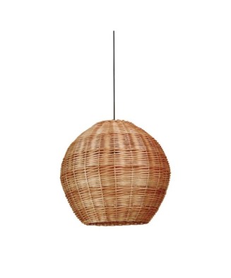 Natural E27 15W Dark Wicker Pendant Light - IP65