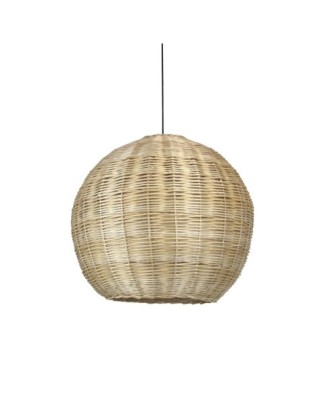 Natural E27 15W Suspension Light - Clear Wicker Black