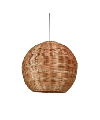 Natural E27 15W Dark Wicker Pendant Light for Outdoors