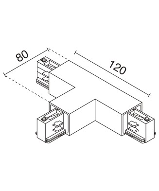 Unión T derecha TRACK Gris | Novolux