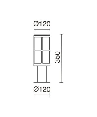 Baliza LUG IP54 E27 18W 350mm Blanco | Novolux