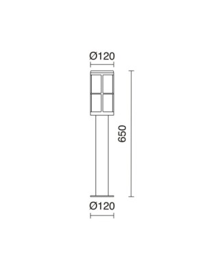 Baliza LUG IP54 E27 18W 650mm Antracita | Novolux