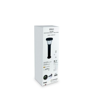 Baliza solar ERGO IP65 LED SMD 4.50W 435lm(250lm)/445lm(250lm) CRI80 3000K/4000K 90º Crepuscular 680mm Negro | Novolux