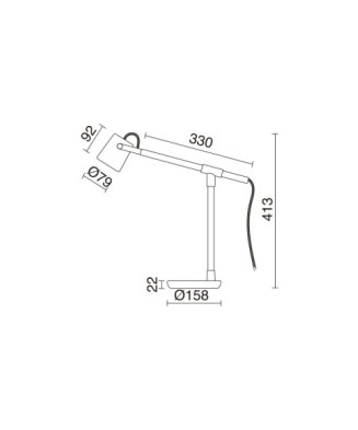 Sobremesa tilt BRANCH GU10 9W Negro Madera roble | Novolux