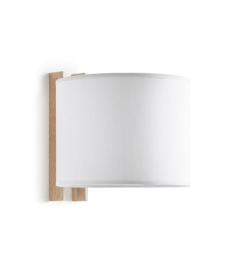 Aplique COMPACT E27-Ø45 40W Algodón blanco Madera haya | Novolux