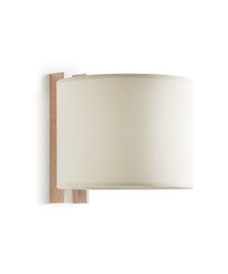 Aplique COMPACT E27-Ø45 40W Algodón beige Madera haya | Novolux