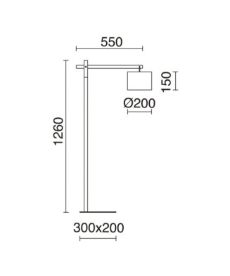 Pie de salón tilt BRITTA E27 42W Negro | Novolux