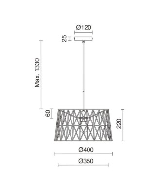 Suspensión TESS E27 42W Blanco | Novolux