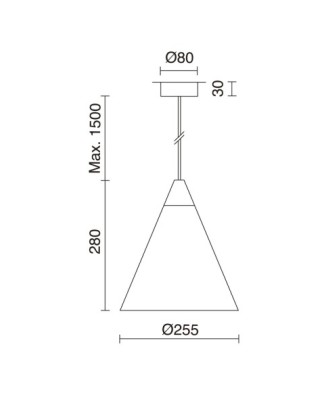 Suspensión ODA E27 60W Negro | Novolux