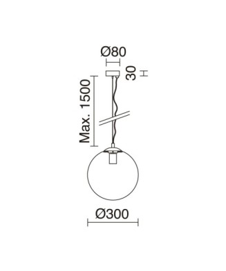 Suspensión OXY E27 60W ⌀300mm Cristal opalizado Cromo | Novolux