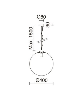 Suspensión OXY E27 60W ⌀400mm Cristal opalizado Cromo | Novolux