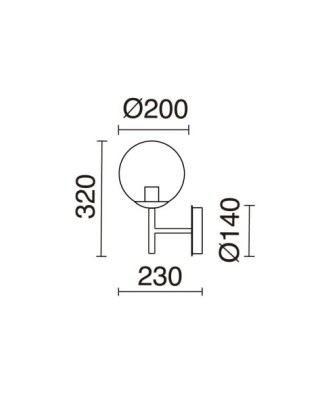 Aplique OXY E27 40W Cristal transparente Oro | Novolux