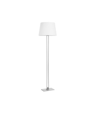 Pie de salón CLASSICAL E27 60W Niquel satinado Algodón blanco | Novolux