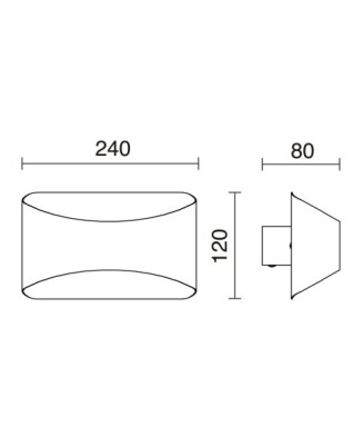 Aplique COOPER LED SMD 9W 850lm(178.22lm) CRI80 3000K up-down Negro Oro mate | Novolux