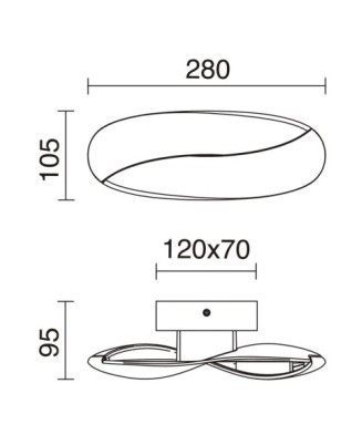 Aplique RIBBON LED SMD 6W 300lm CRI80 3000K Blanco | Novolux